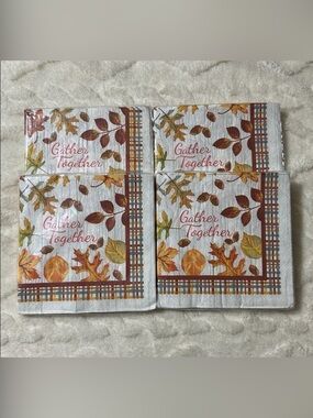 Greenbrier Gather Together Thanksgiving Square Shaped Napkins 24 x 4 packs